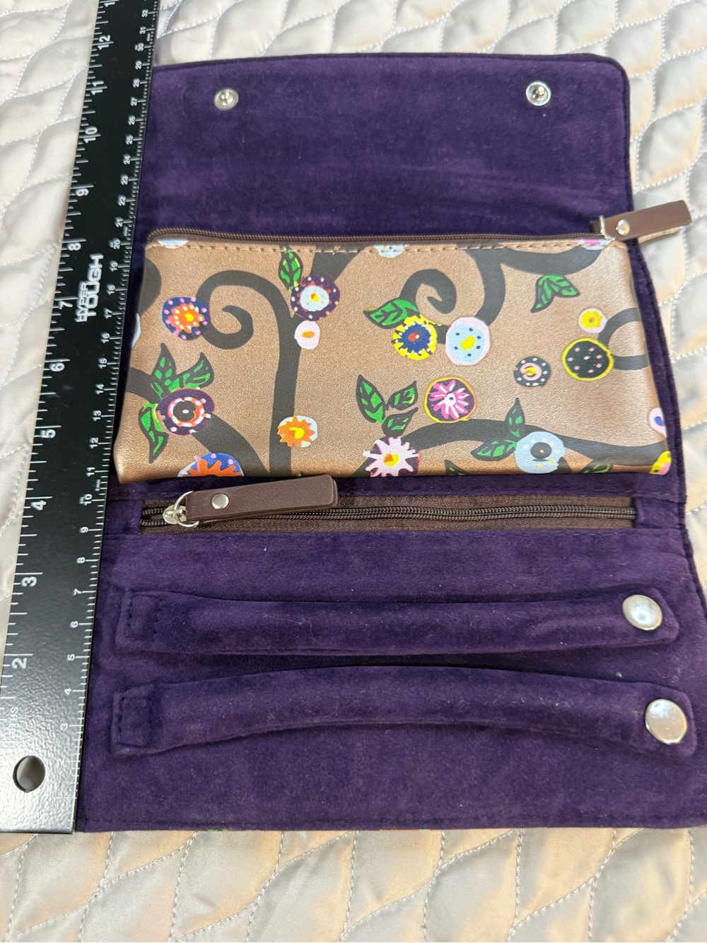 Travel Jewelry, organizer, trifle with Multicolor Blossoms and floral bird desig - Picture 3 of 16